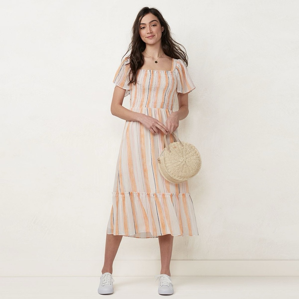 LC Lauren Conrad Smocked Flutter Dress
